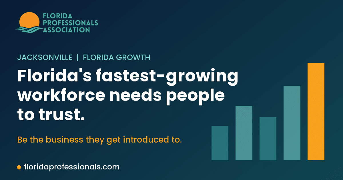Florida Professionals Association graphic: Jacksonville workforce growth and local business trust